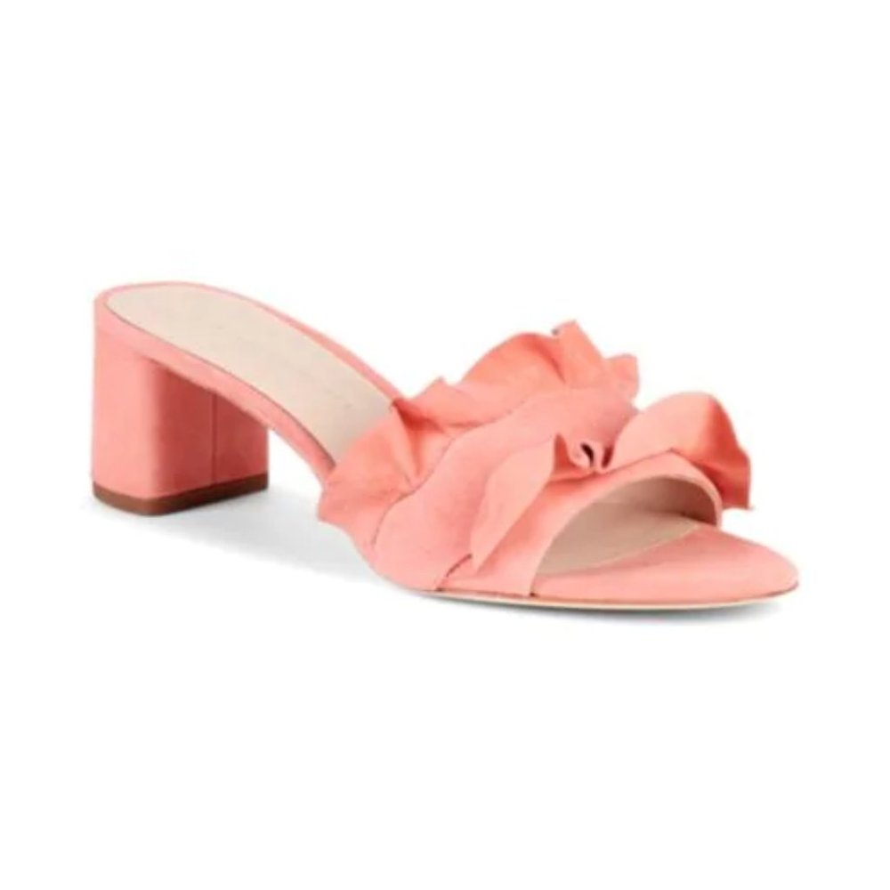 Loeffler Randall Vera Ruffled Suede Slides 6.5